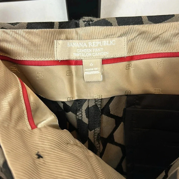 NWOT  Banana Republic Camden Fit Jacquard Pant pockets hem slits Mojave/Black - Picture 8 of 11